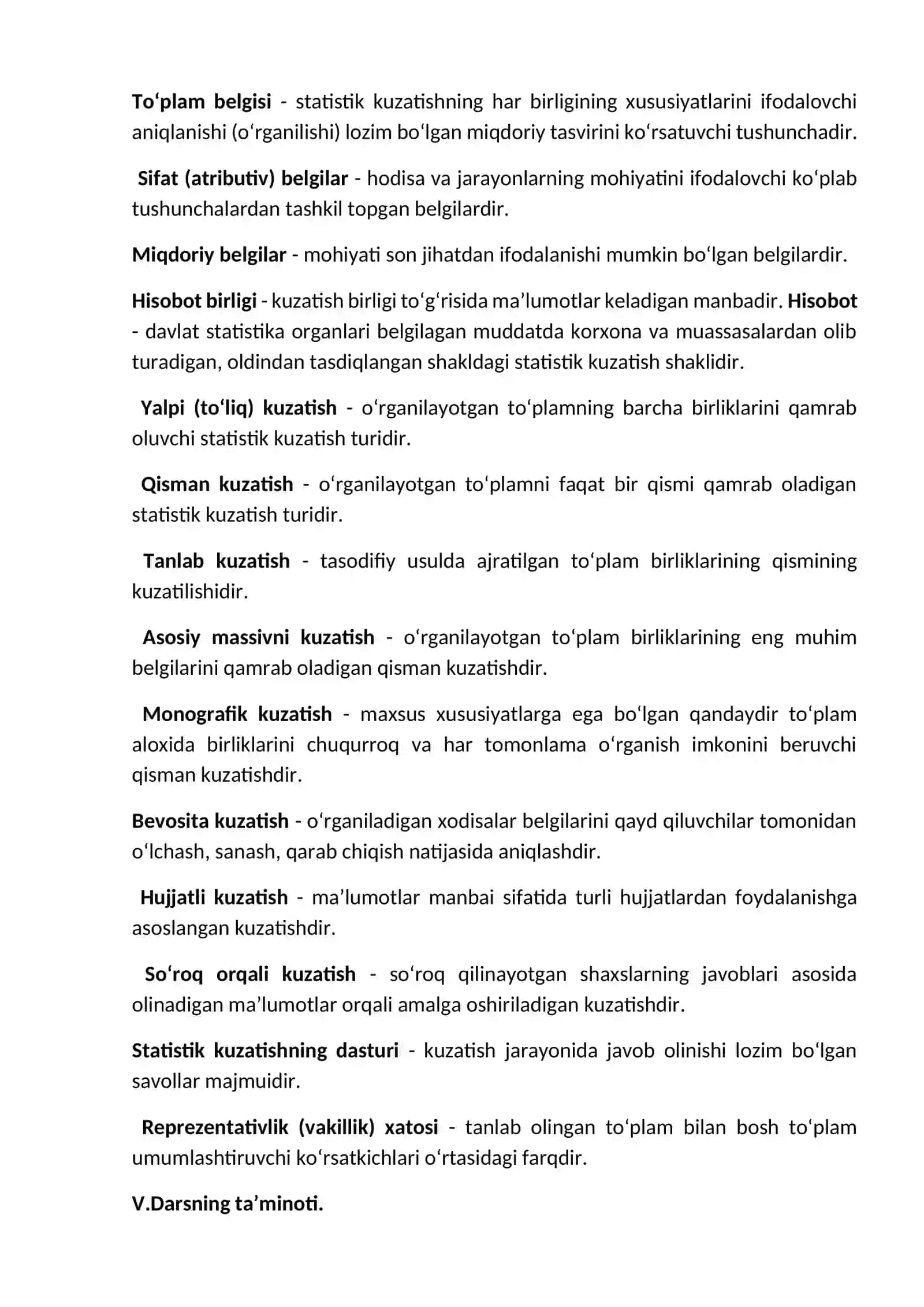 3-AMALIY MASHG’ULOT. I: Statistik kuzatish uslubiyati 2