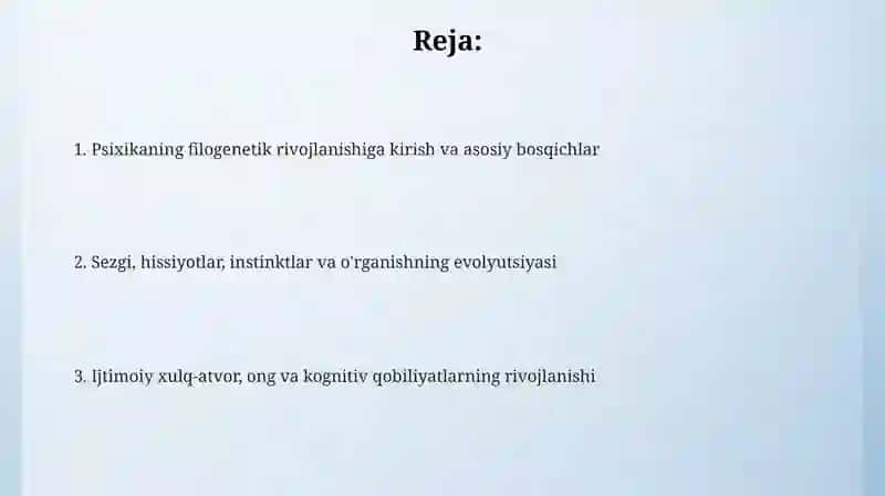 Psixikaning filogenetik taraqqiyoti 2