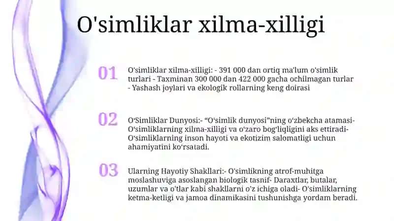 OʻSimliklar Dunyosi, Ularning Hayotiy Shakllari 2