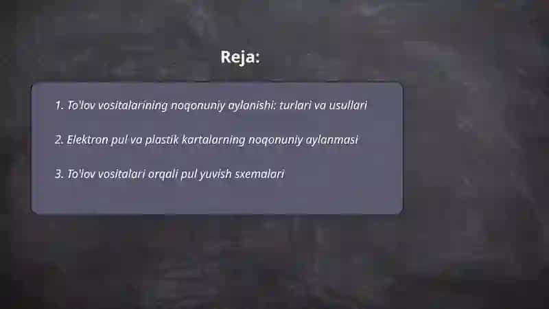 To'lov vositalarining noqonuniy aylanishi 2