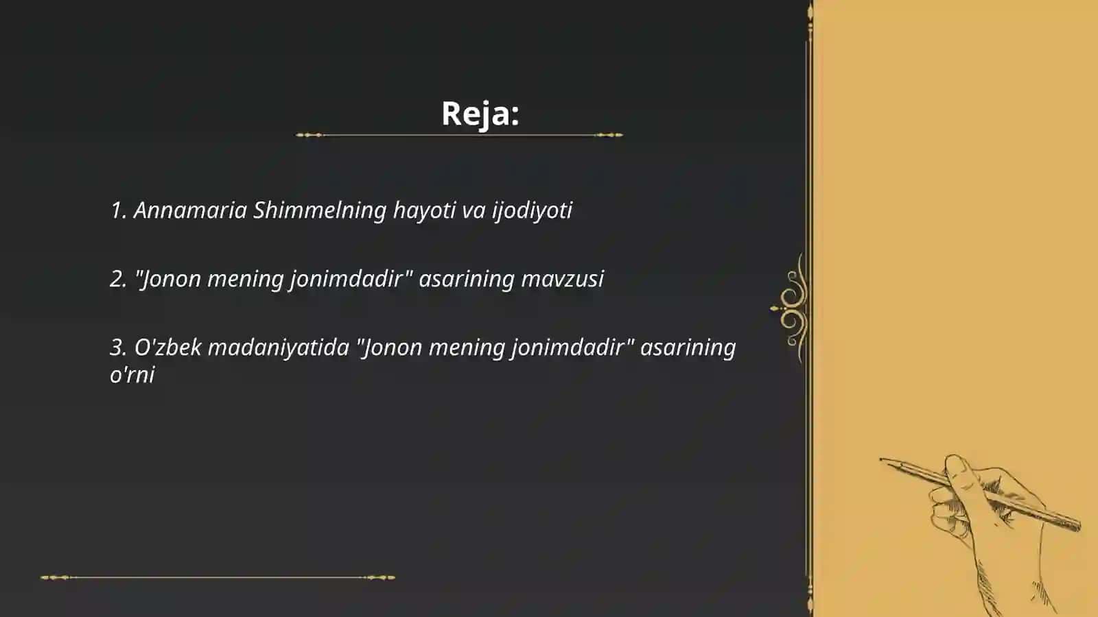 Annamaria ShimmelXonimning Jonon mening jonimdadir 2