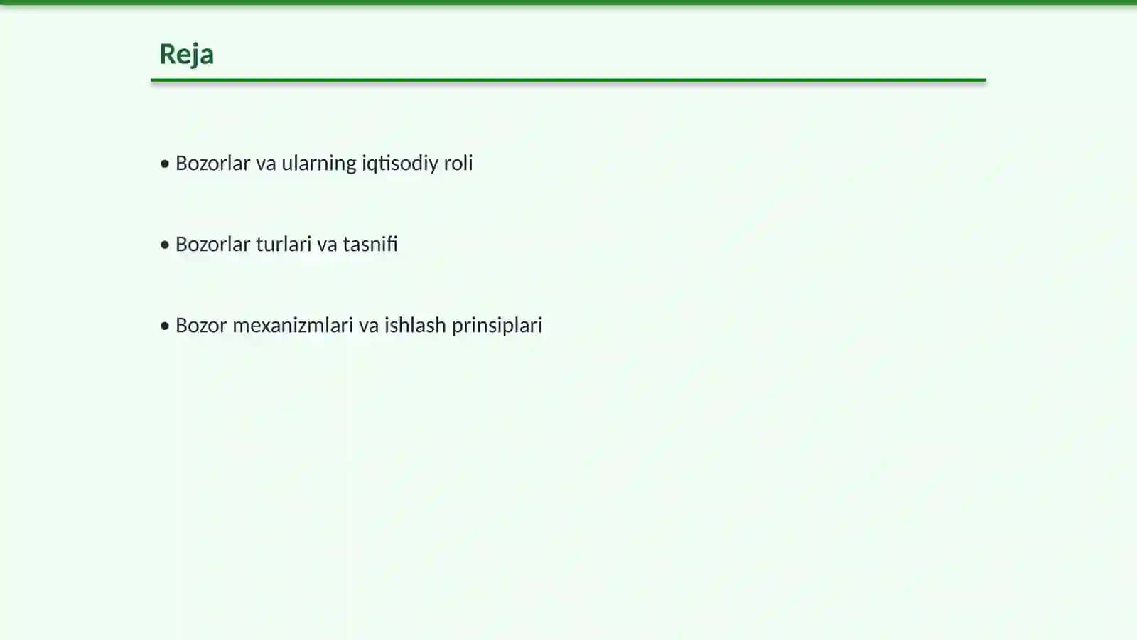 Bozorlar konsepsiyasi, iqtisodiy mazmuni va tasnifi 2