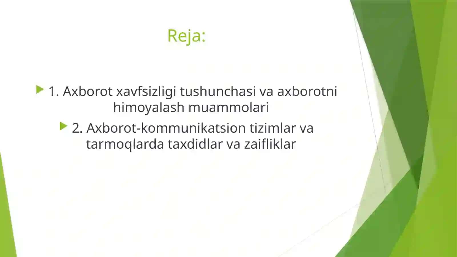 Axborot xavfsizligini ta'minlash usullari 2