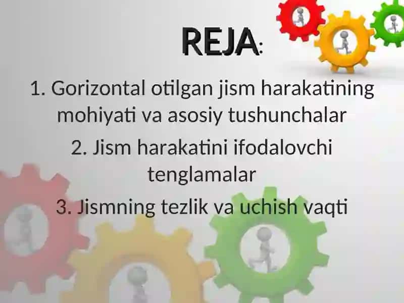 Gorizontal otilgan jism harakati 2
