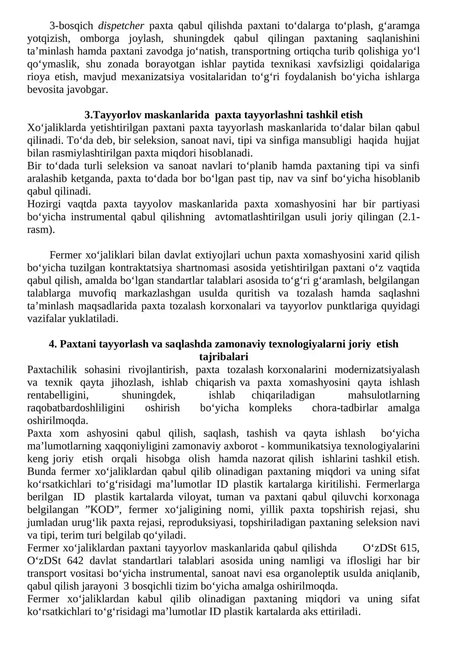 PAXTANI QABUL QILISH TARTIBI 2
