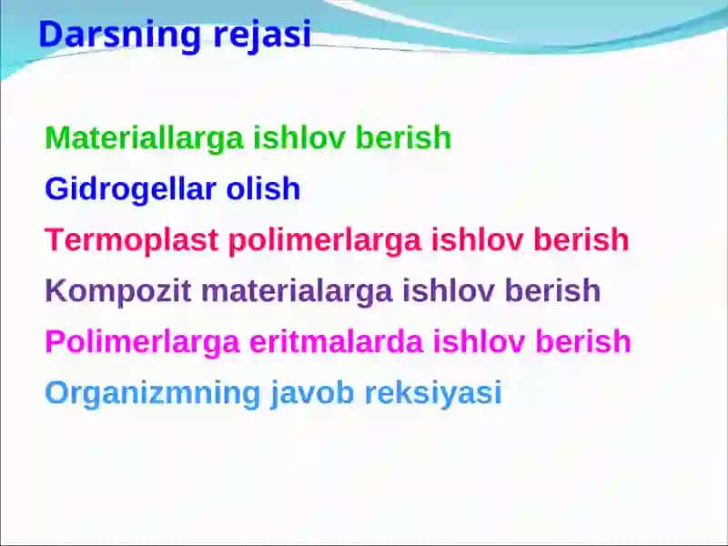MAXSUS XOSSALI KONSTRUKSIYALAR OLISH UCHUN MATERIALLARNI QAYTA ISHLASH 2