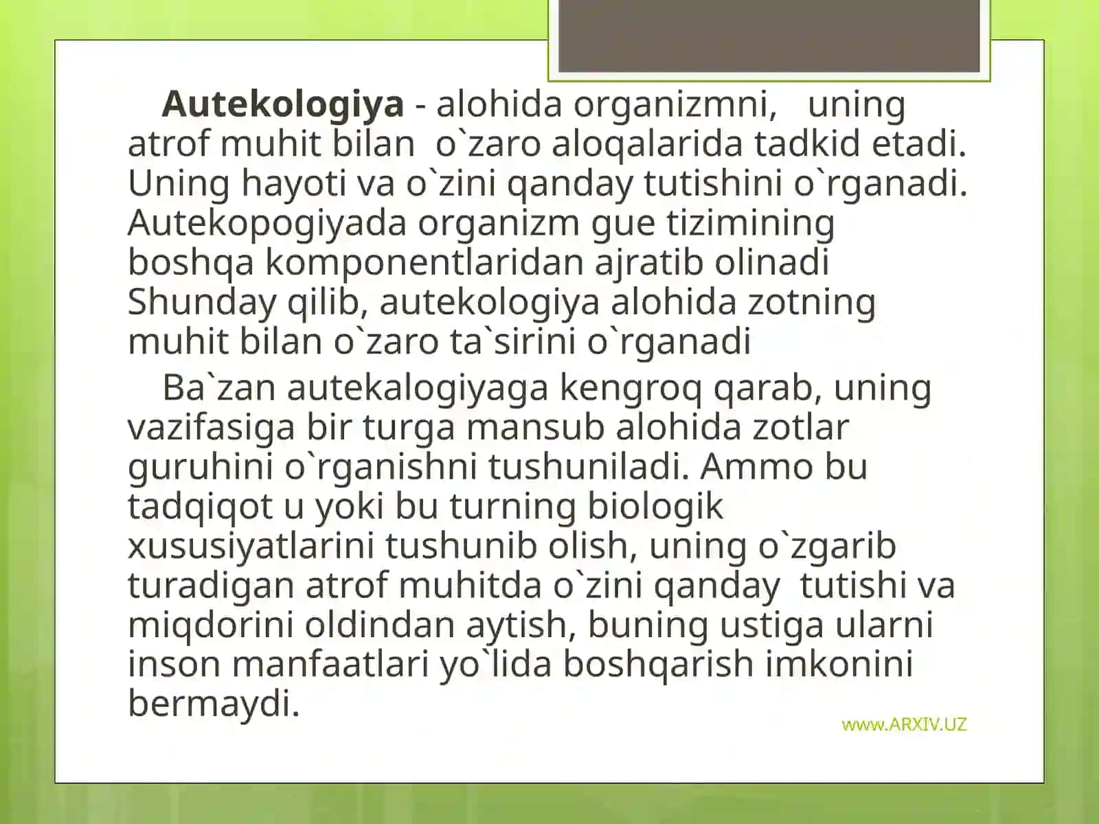 Ekologiyastrukturasi,predmeti,vazifalari 2