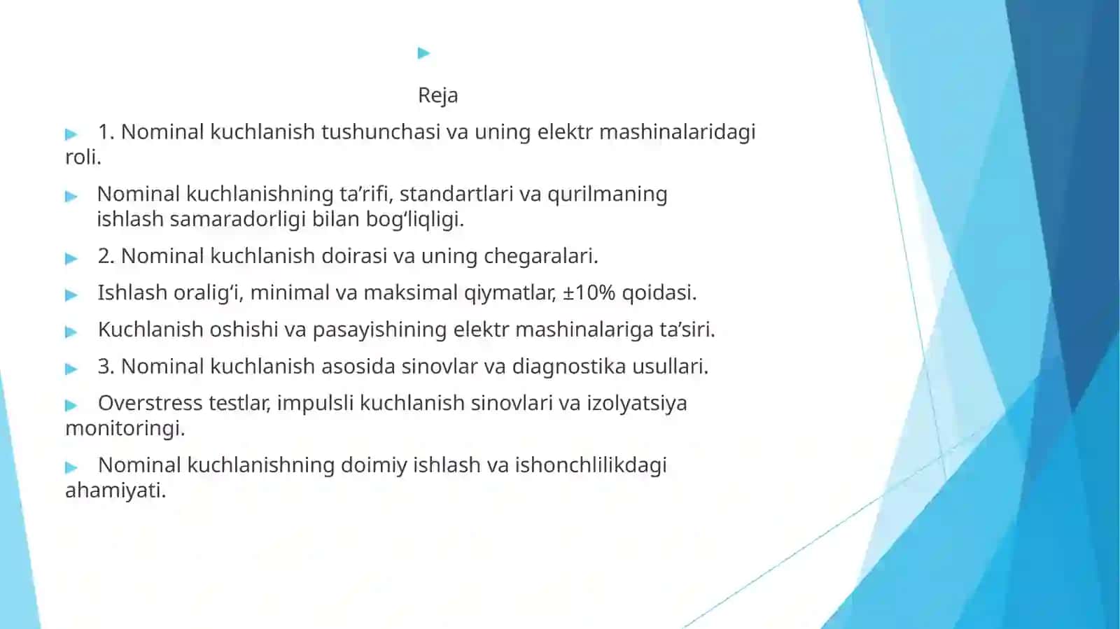 Elektr tarmoqlari va tizimlari fanidan mustaqil ishi 2