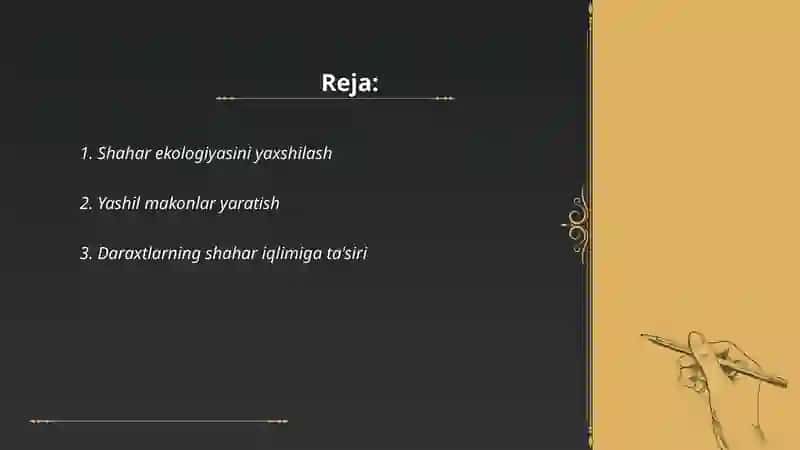 Shahar kôchalarini kókalamzorlashtirish 2
