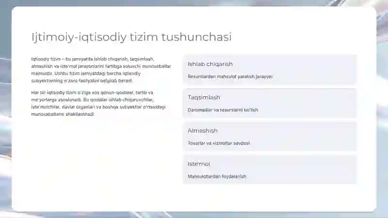 Ijtimoiy-iqtisodiy tizimlar va mulkchilik munosabatlari 2