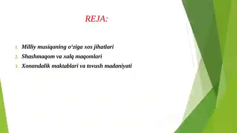 MILLIY MUSIQA, QO‘SHIQCHILIK, RAQS MADANIYATINING O‘ZIGA XOS JIHATLARI. 2