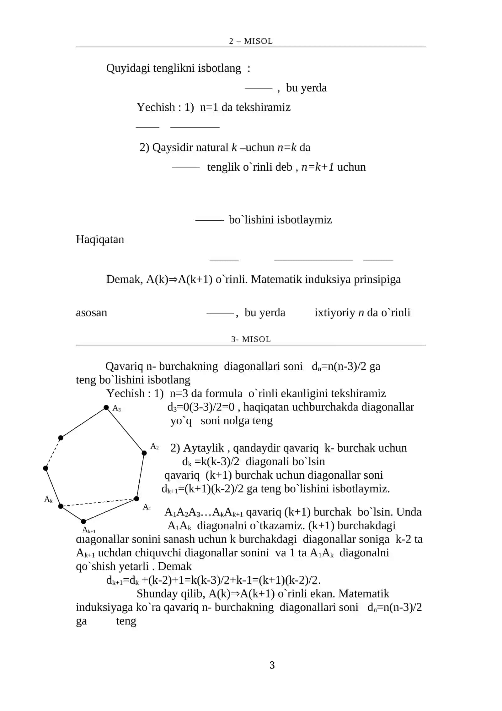 Matematik induksiya prinsipi 2