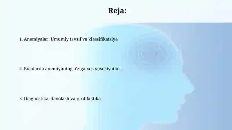 Anemiyalar. Anemiyalarning bolalarga xos xususiyatlari 2