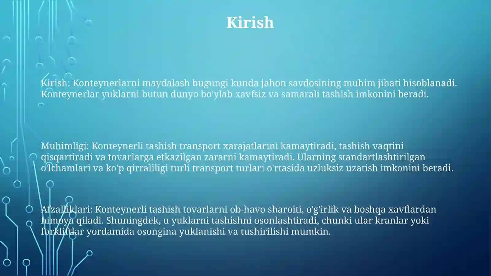 Yuklarni Konteynerlarda Tashish Ahamiyati 2