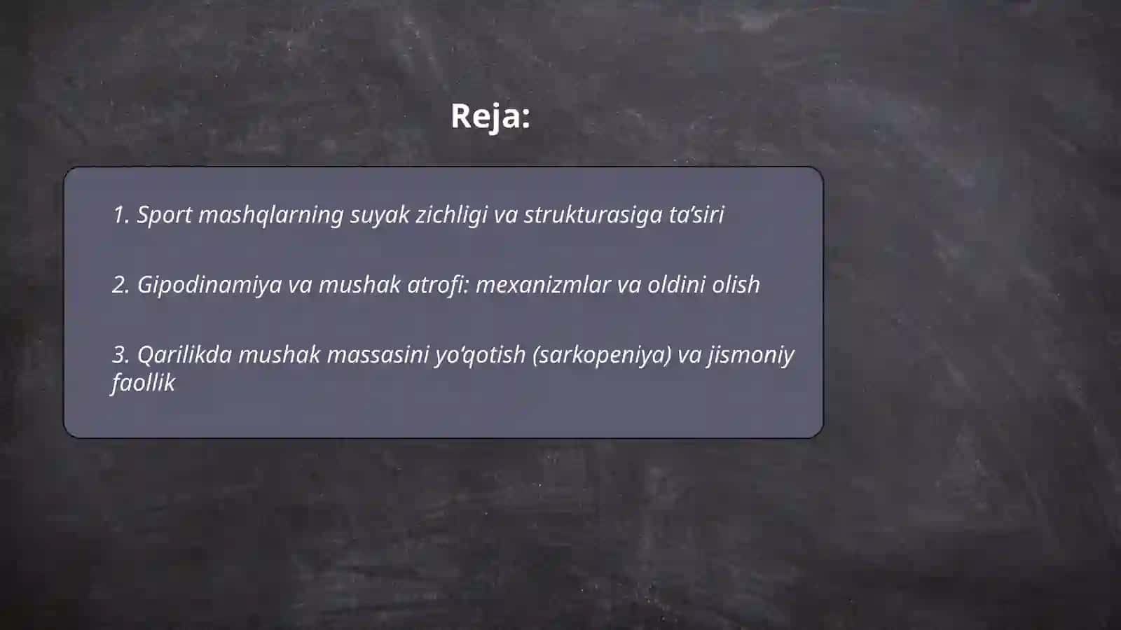 Yashash tarzi (sport, gipodinamiya) 2