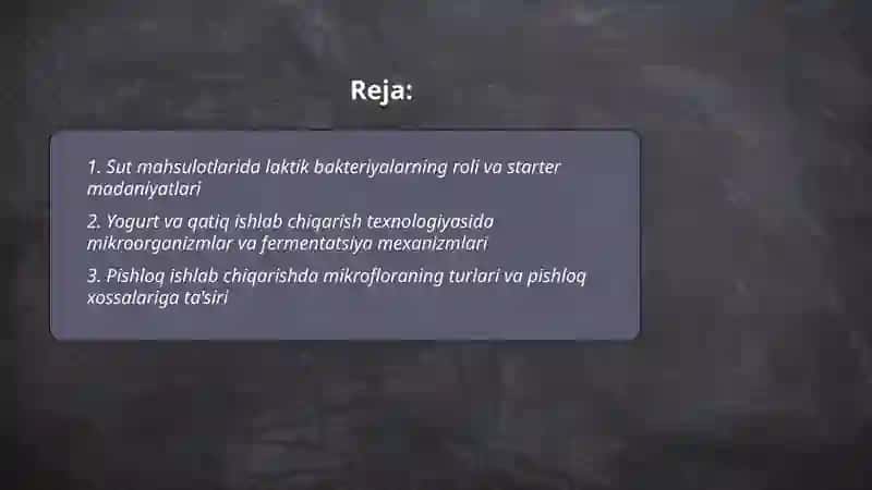 Oziq ovqat biotexnologiyasi 2