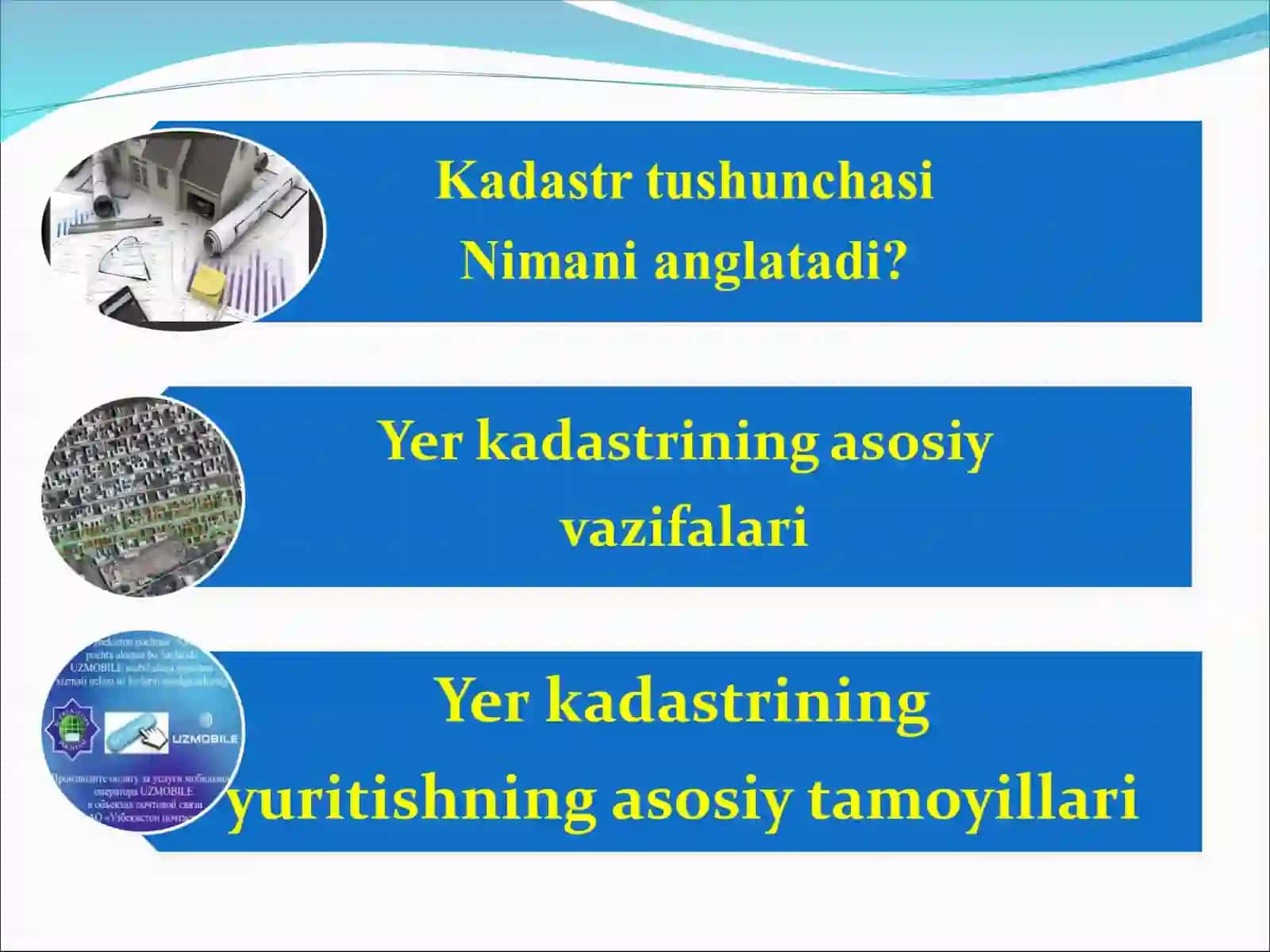 DAVLAT KADASTRLARI YAGONA TIZIMIDA YER KADASTRI 2