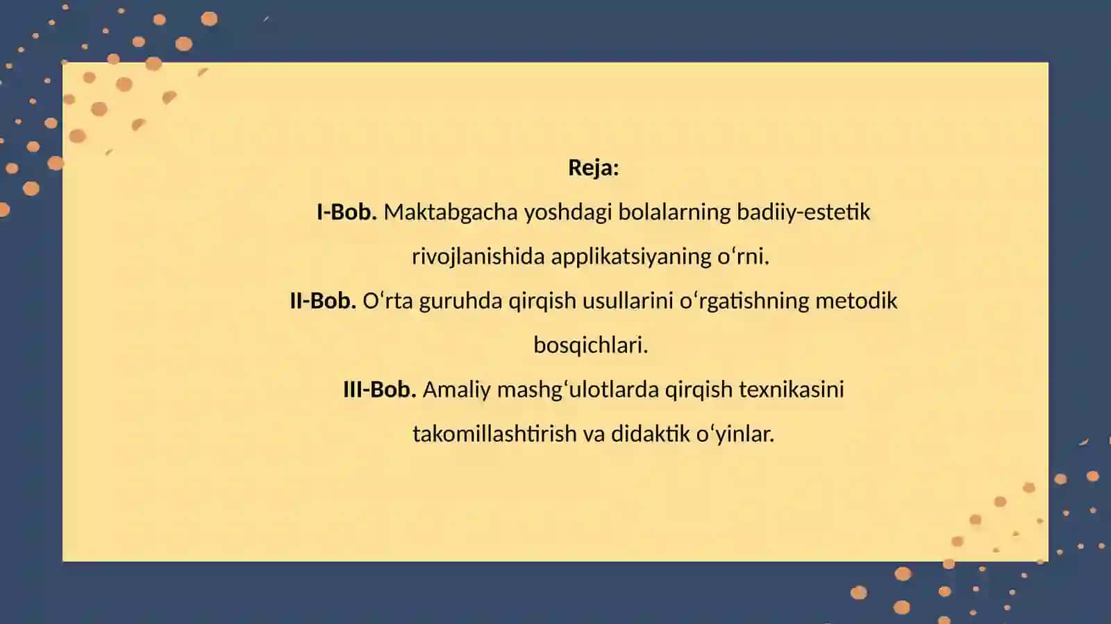 Applikatsiyada qirqishning har xil usullarini bajarish (o'rtaguruhlarda) 2