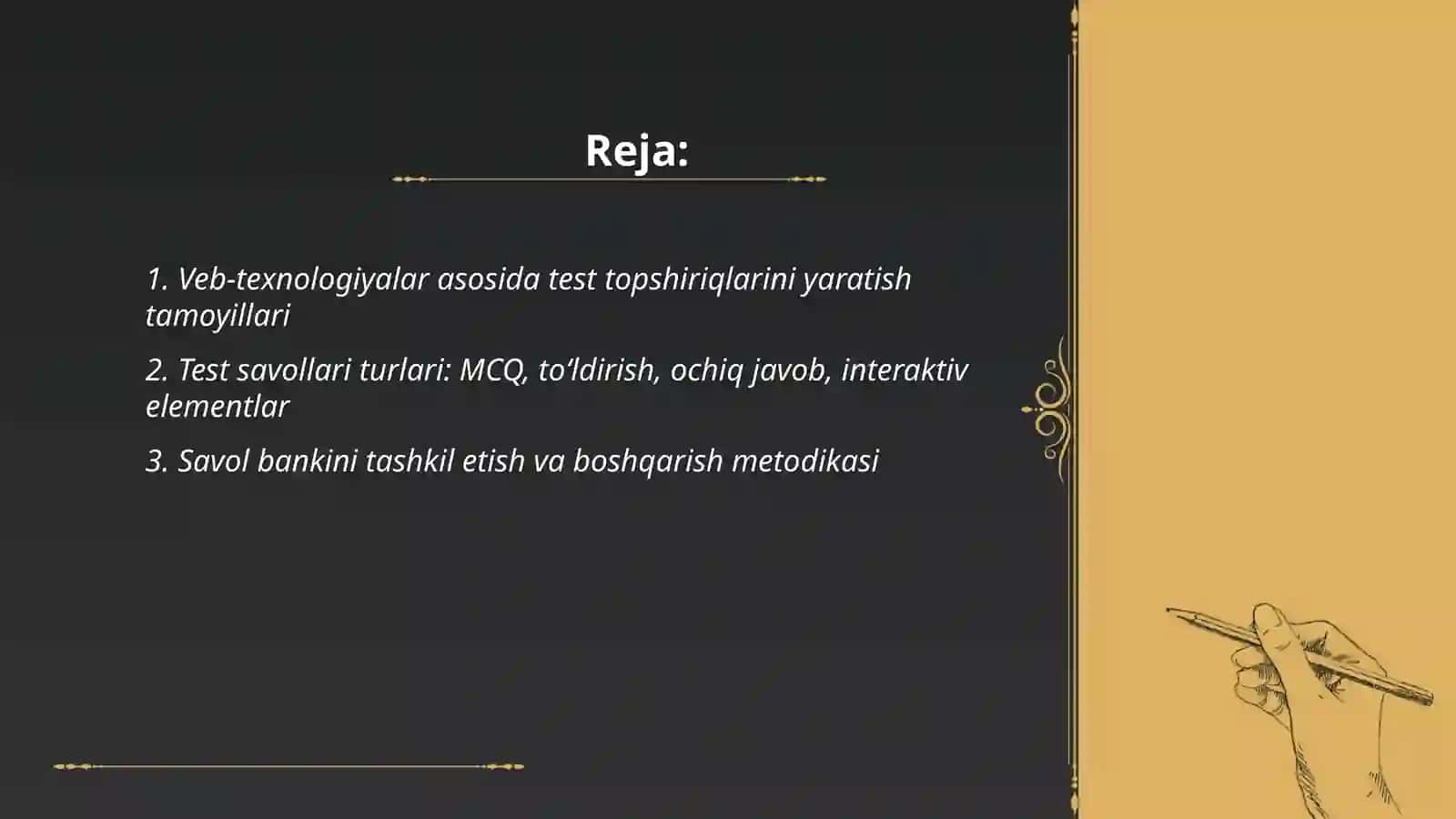 Veb-texnologiyalarga asoslangan test topshiriqlarini yaratish va test natijalarini monitoring qilish metodikasi 2