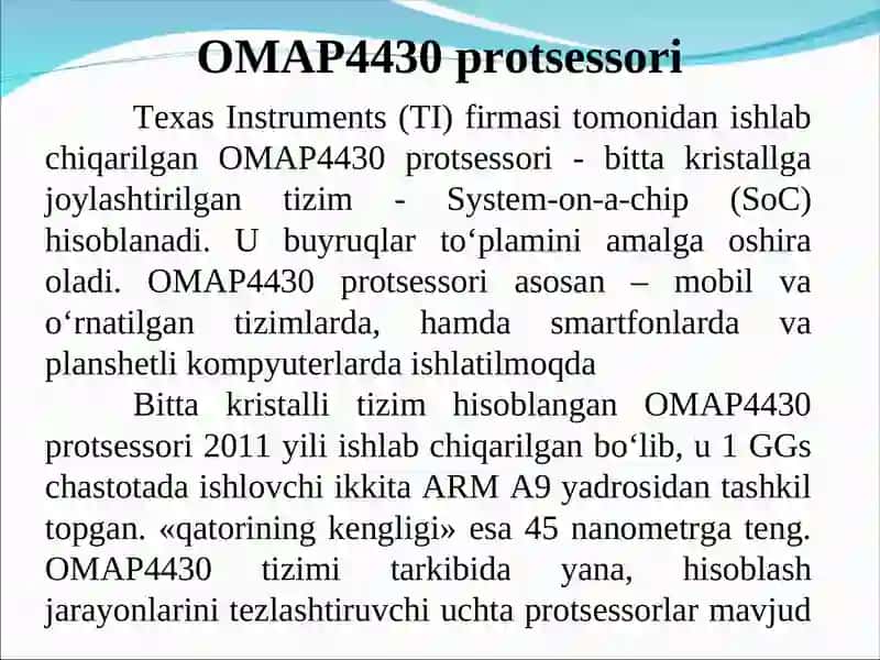 OMAP4430 protsessori va Atmel ATmega168 mikrokontrolleri 2