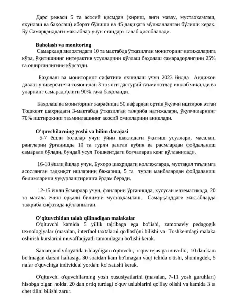 Ta'lim metodlari va ularning oldiga qo'yilgan asosiy talablar 2