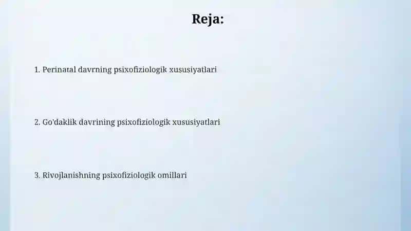 Perinatal va chaqaloqlik davrida psixofiziologik rivojlanishga xos xususiyatlari 2