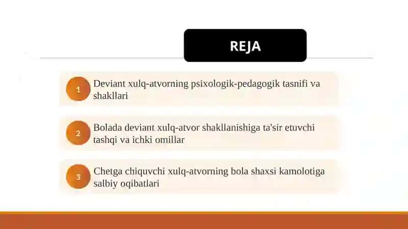 Deviant xulq -atvor tushunchasi va uning bola tarbiyasiga tasiri 2