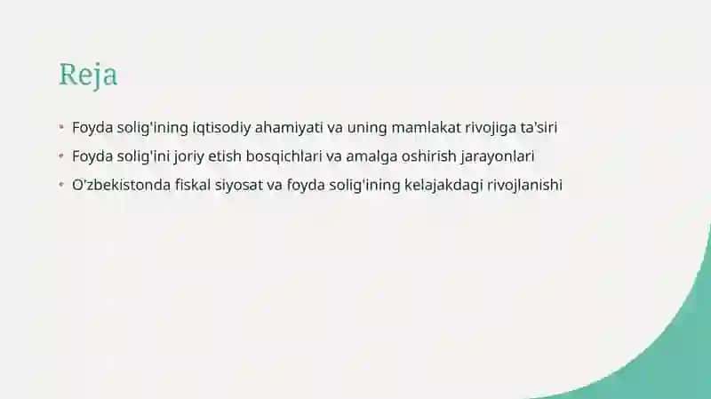 Foyda Solig'ining Iqtisodiy Ahamiyati 2