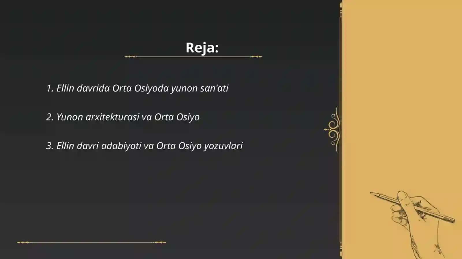 Ellin davrida Orta Osiyoda madaniyat 2