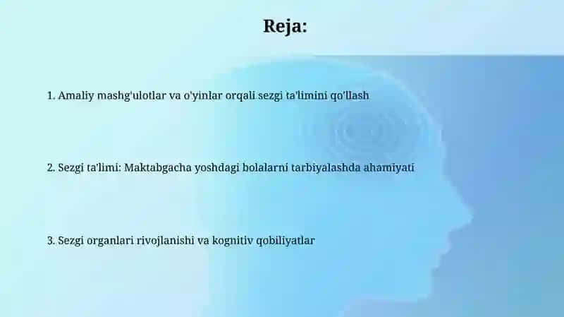 Sezgi ta'limi 2