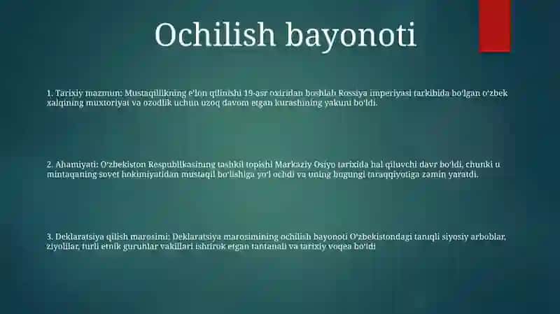 Mustaqil Òzbekiston Respublikasining Tashkil Topishi Va Uning Tarixiy Ahamiyati 2