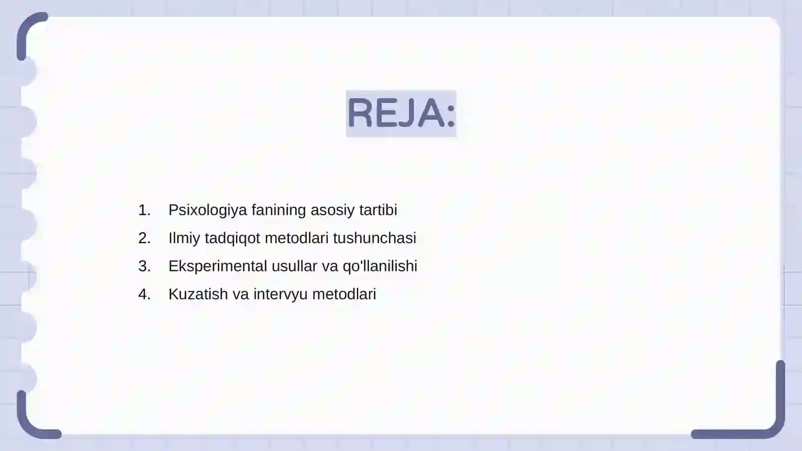 Psixologiya fanining ilmiy tadqiqot metodlari 2
