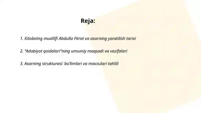 Fitratning "Adabiyot qoidalari" kitobi 2