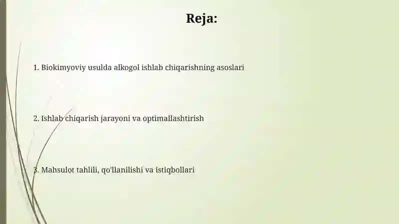 Biokimyoviy usulda spirt olish 2
