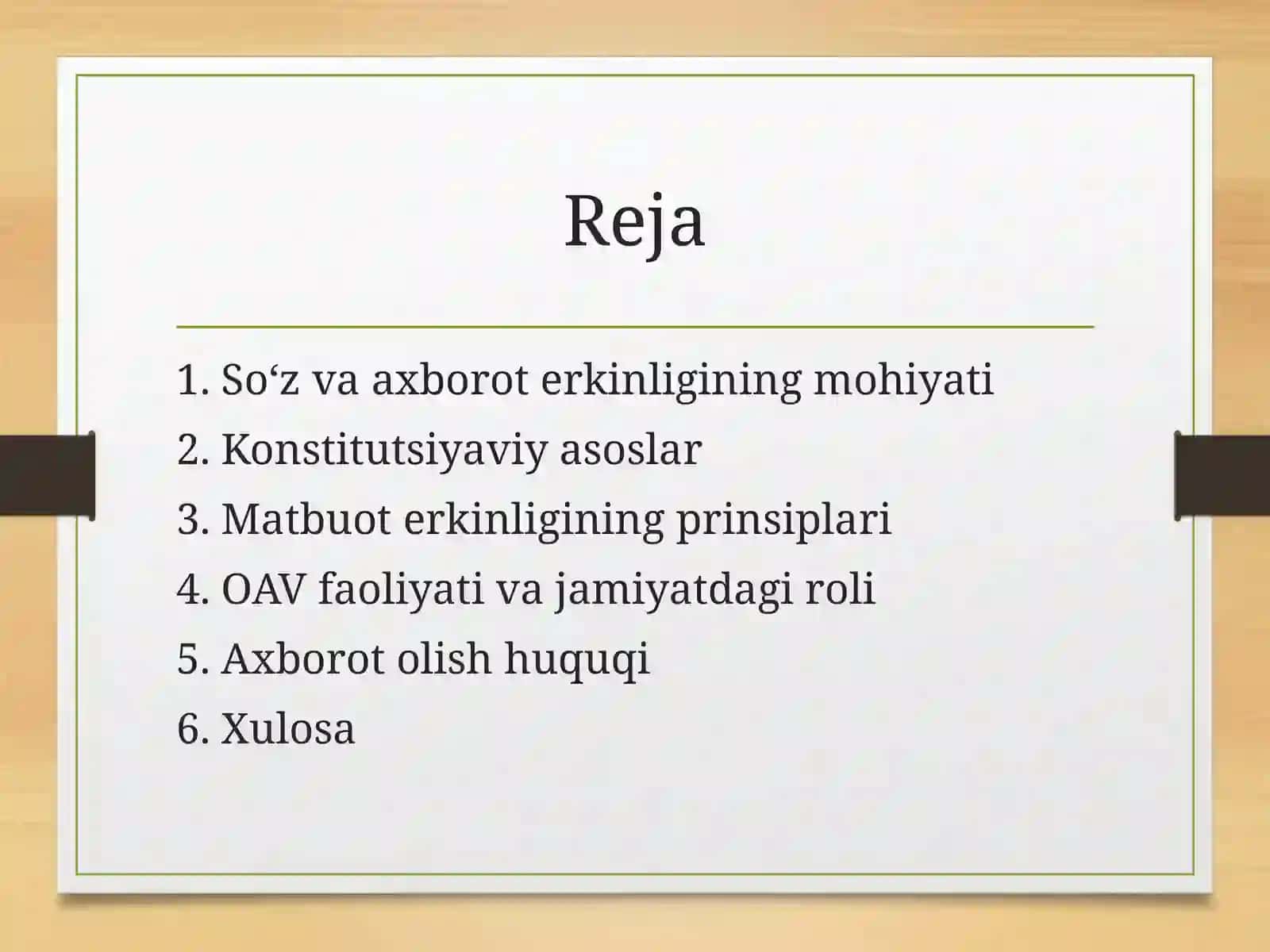 Matbuotda so‘z va axborot olish erkinligi 2