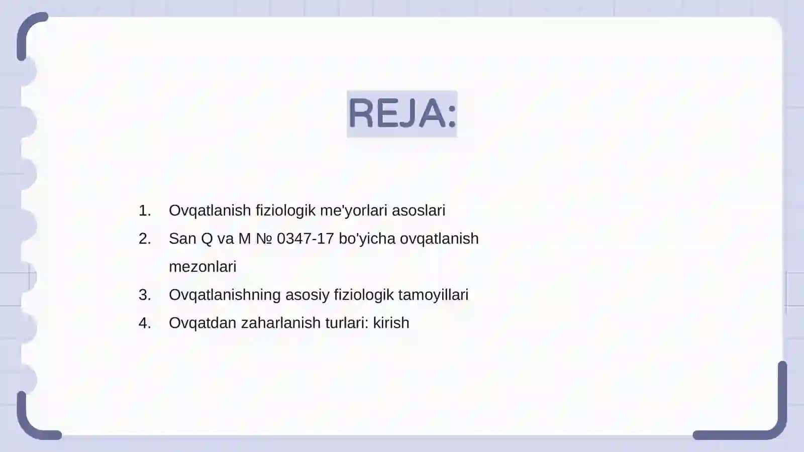 Ovqatlanish fiziologik me'yorlari 2