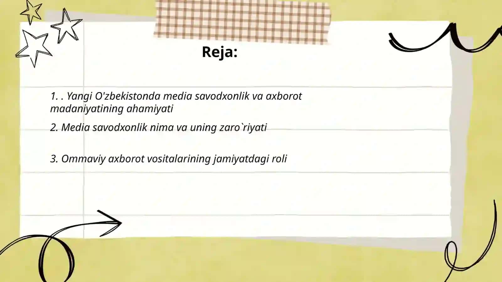 Yangi O'zbekistonda "Media savodxonlik va axborot madaniyati" fanining òrni va ahamiyati 2