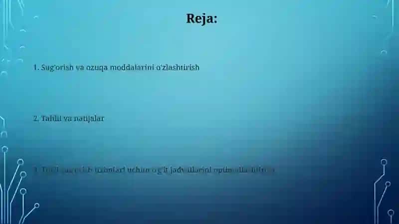 Sug'orish va ozuqa moddalarini o'zlashtirish 2