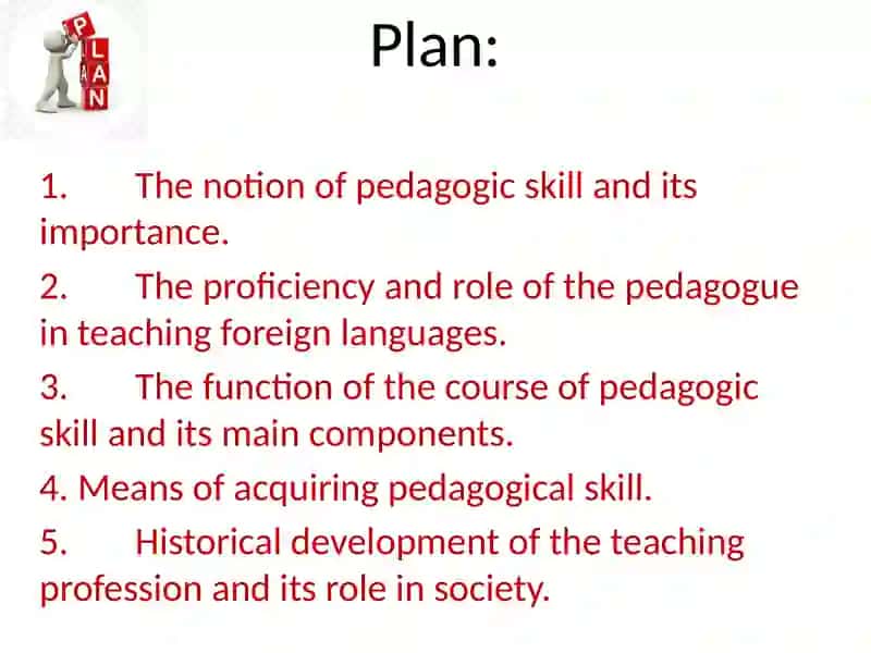 Introduction to the subject “Pedagogical skill and pedagogic culture” 2