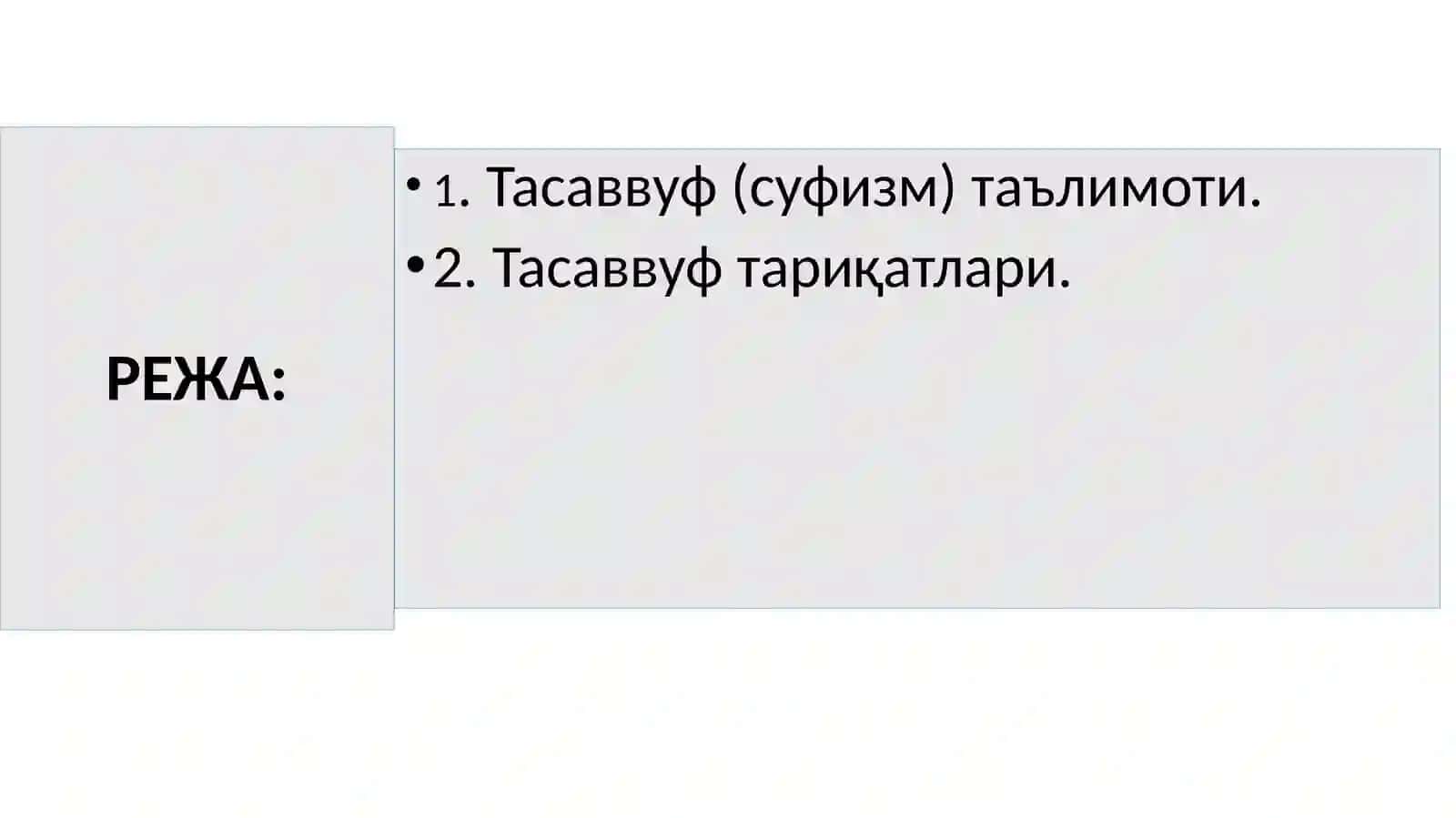 ТАСАВВУФ ТАЪЛИМОТЛАРИНИНГ ШАРҚ МУСУЛМОН МАДАНИЯТИГА ТАЪСИРИ 2