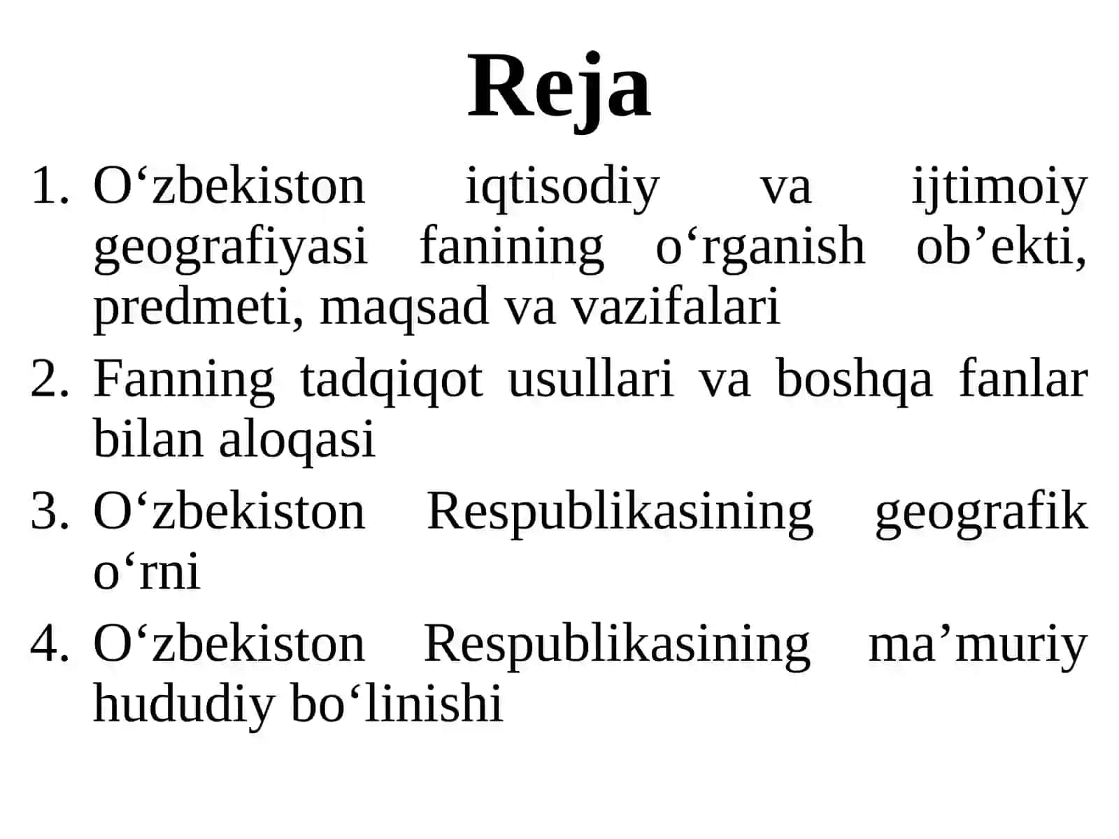 O‘ZBEKISTONNING JAXON SIYOSIY XARITASIDAGI O‘RNI,  MA’MURIY-HUDUDIY BO‘LINISHI 2