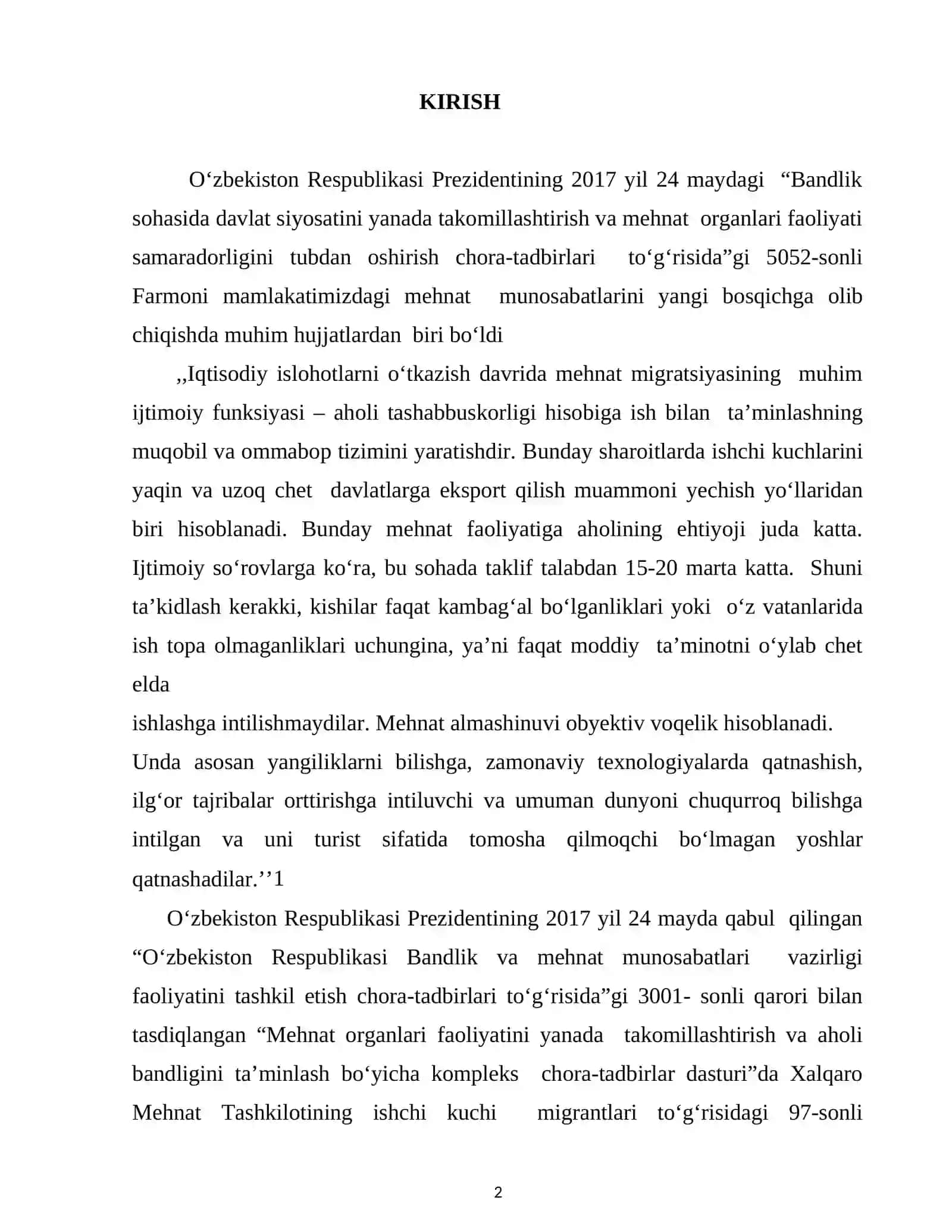 Xalqaro ishchi kuchi migratsiyasining tarkibiy yo’nalishlari va migrantlarni o’ziga jalb qiluvchi markazlar 2