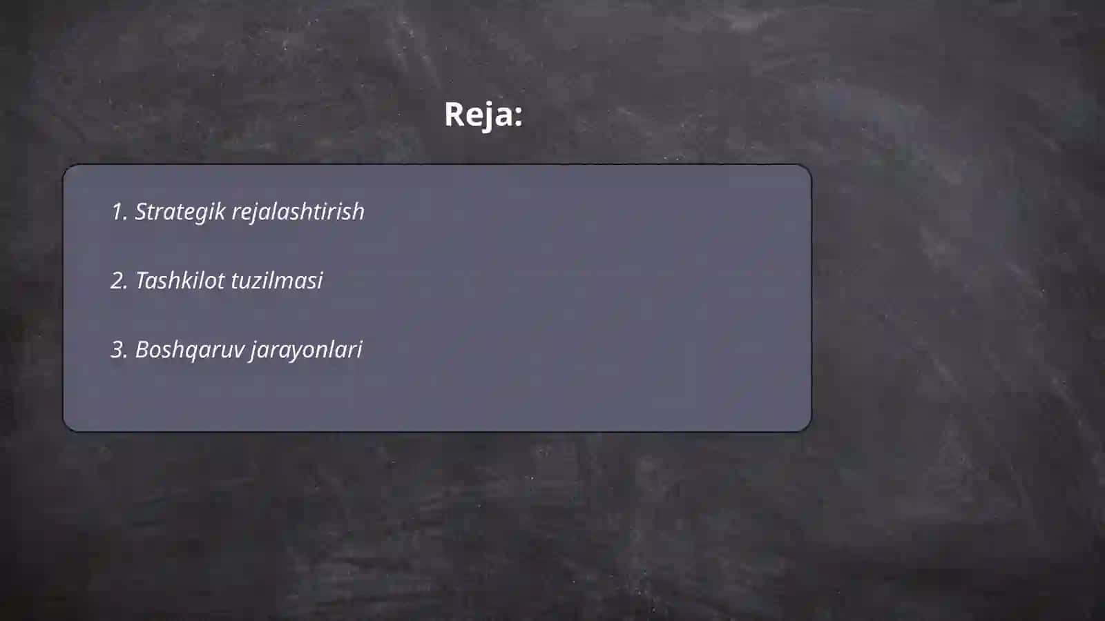 Strategik rejalashtirish 2