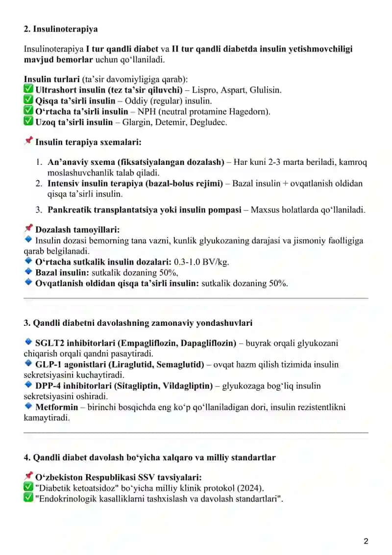 Qandli diabetni davolash 2