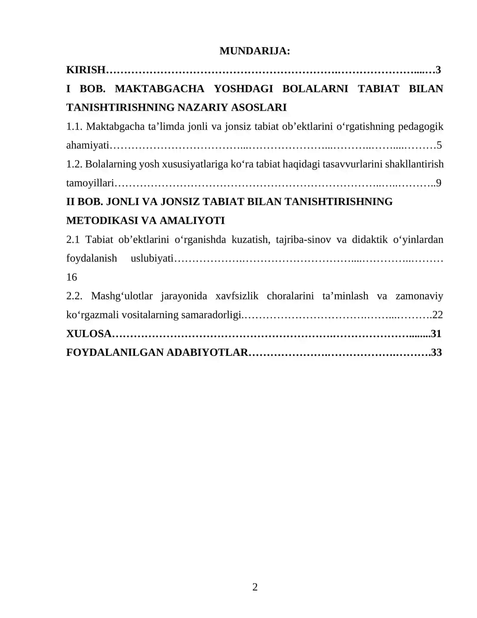 MAKTABGACHA YOSHDAGI BOLALARNI JONLI VA JONSIZ TABIAT BILAN TANISHRIRISH TAMOYILLARI 2