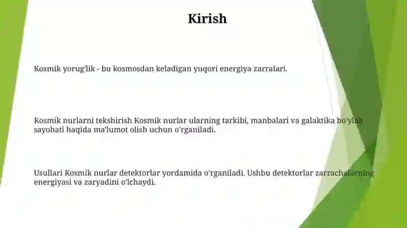 Kosmik Nurlar Tarkibini OʻRganish 2