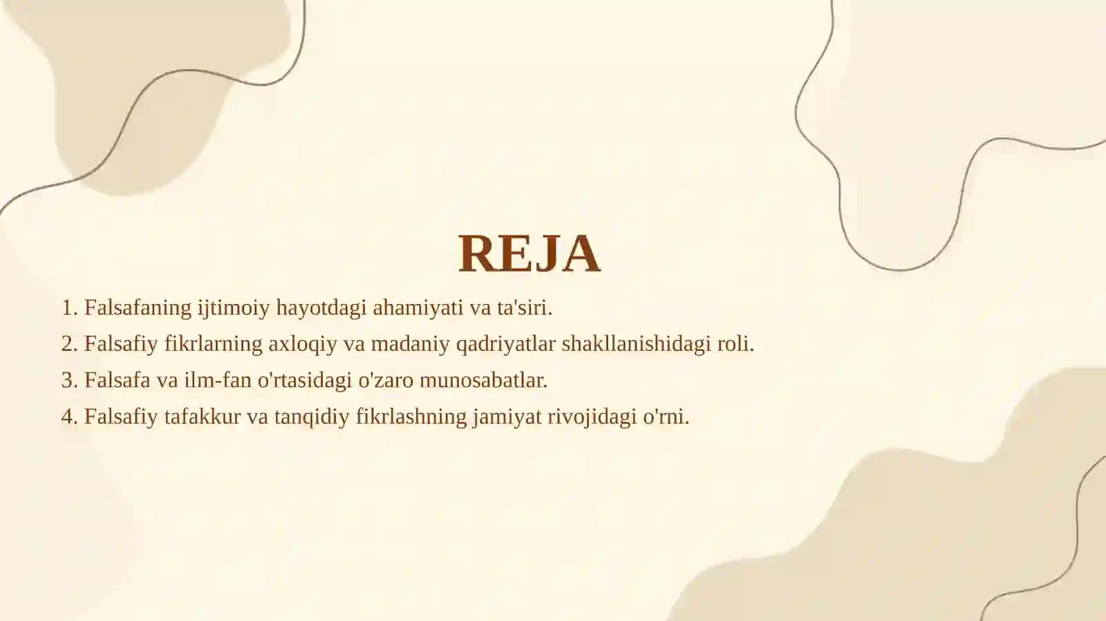 Jamiyatda falsafa qanday rol o'ynaydi  va uning vazifalari. 2