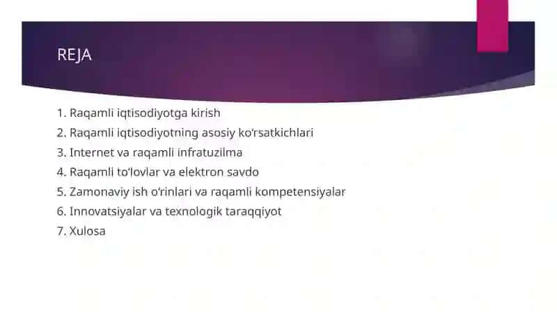 Raqamli iqtisodiyotning asosiy korsatkichlari 2