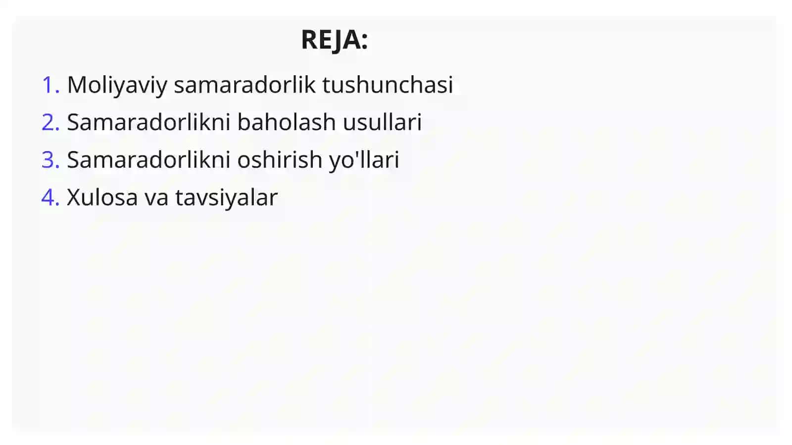 Moliyaviy Samaradorlikni Boshqarish 2