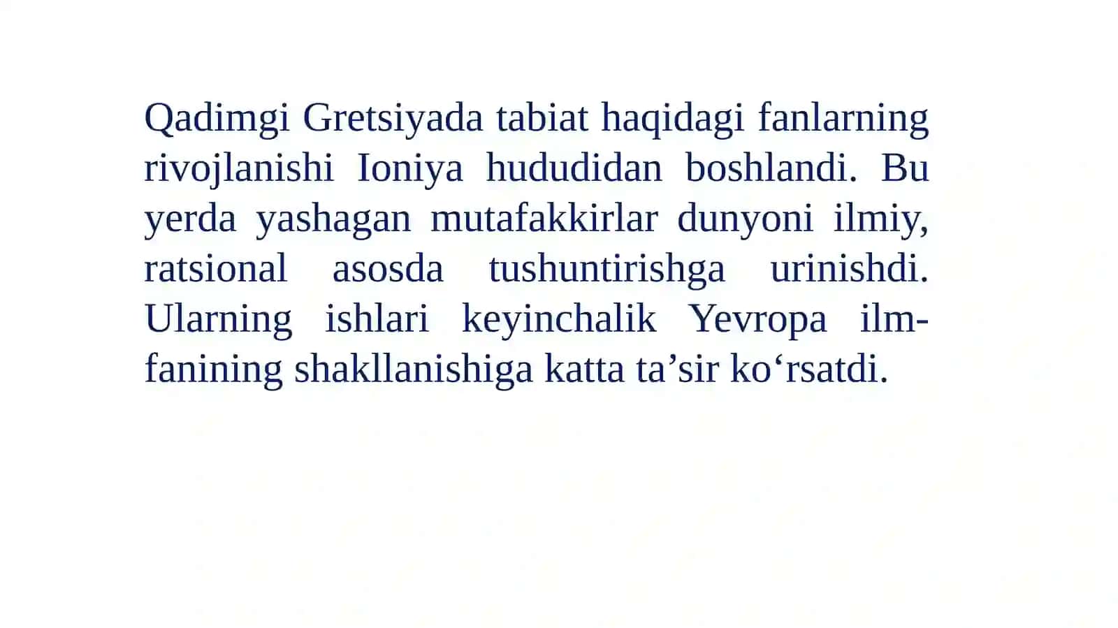Qadimgi Yunonistonda ilmiy bilimlarning rivojlanishi 2